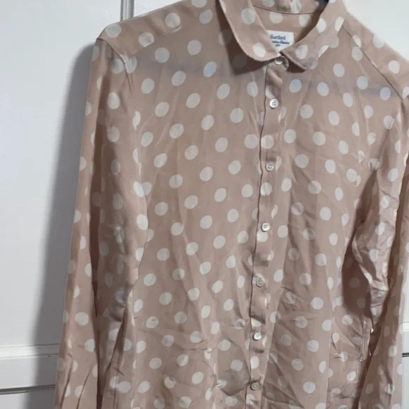 Hartford Alternative Classics 1979 Size 3 Tan Polka Dot Silk Blouse - Picture 13 of 13